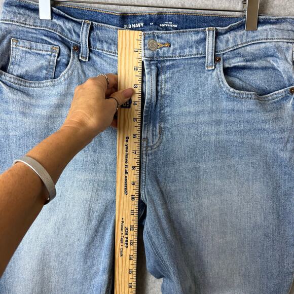 Old Navy Jeans Womens Size 12  Mid-Rise Boyfriend Raw Hem Boho Western Stretch - Picture 7 of 10